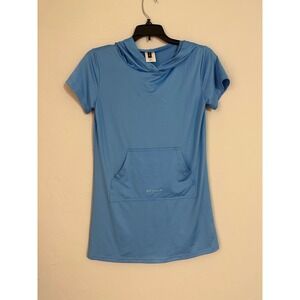 Spyder Kids Hooded Pocket Dress Blue Short Sleeve Casual Active Play S (7/8)